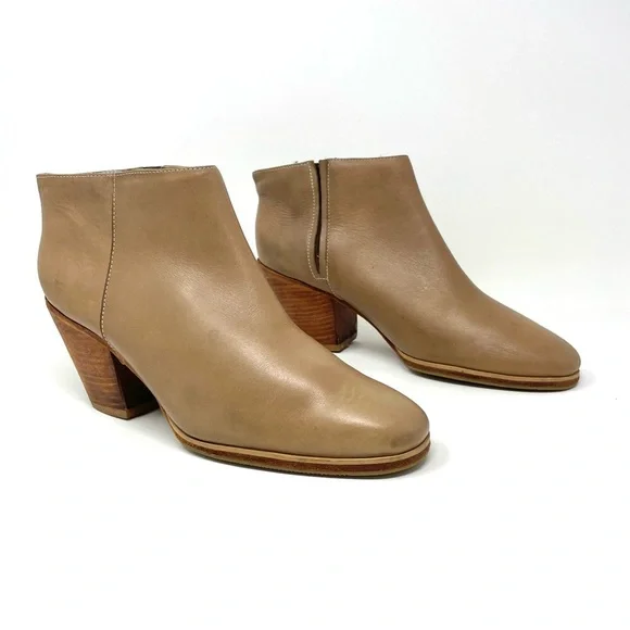 Rachel Comey Taupe Mars Leather Heeled Ankle Boots Size 8.5 - Picture 2 of 12